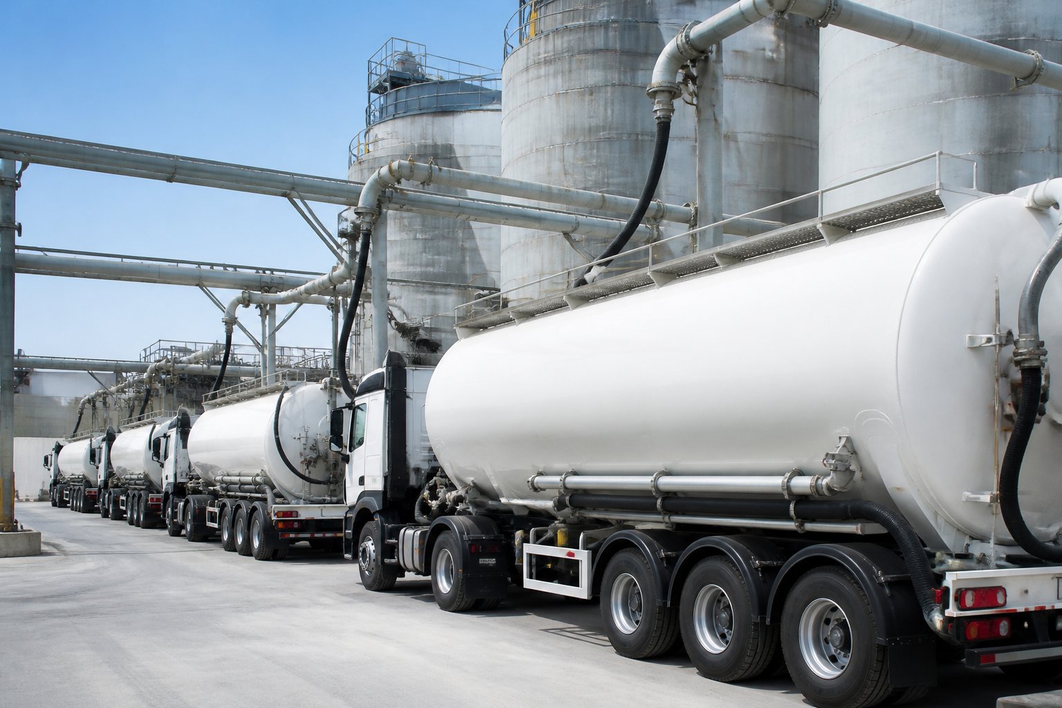 Bulk tanker truck fleet for fly ash transport